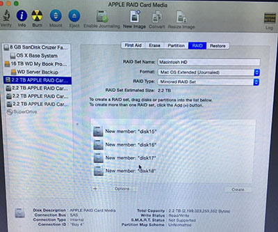 set up harddisk raid 0 Mac Pro